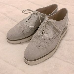 Silver Geox flatform brogues